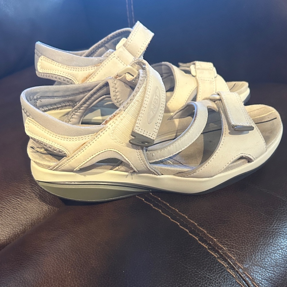MBT Women's Cream Strappy Sandals